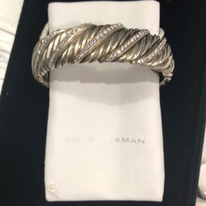 David Yurman cable & diamond cuff bracelet